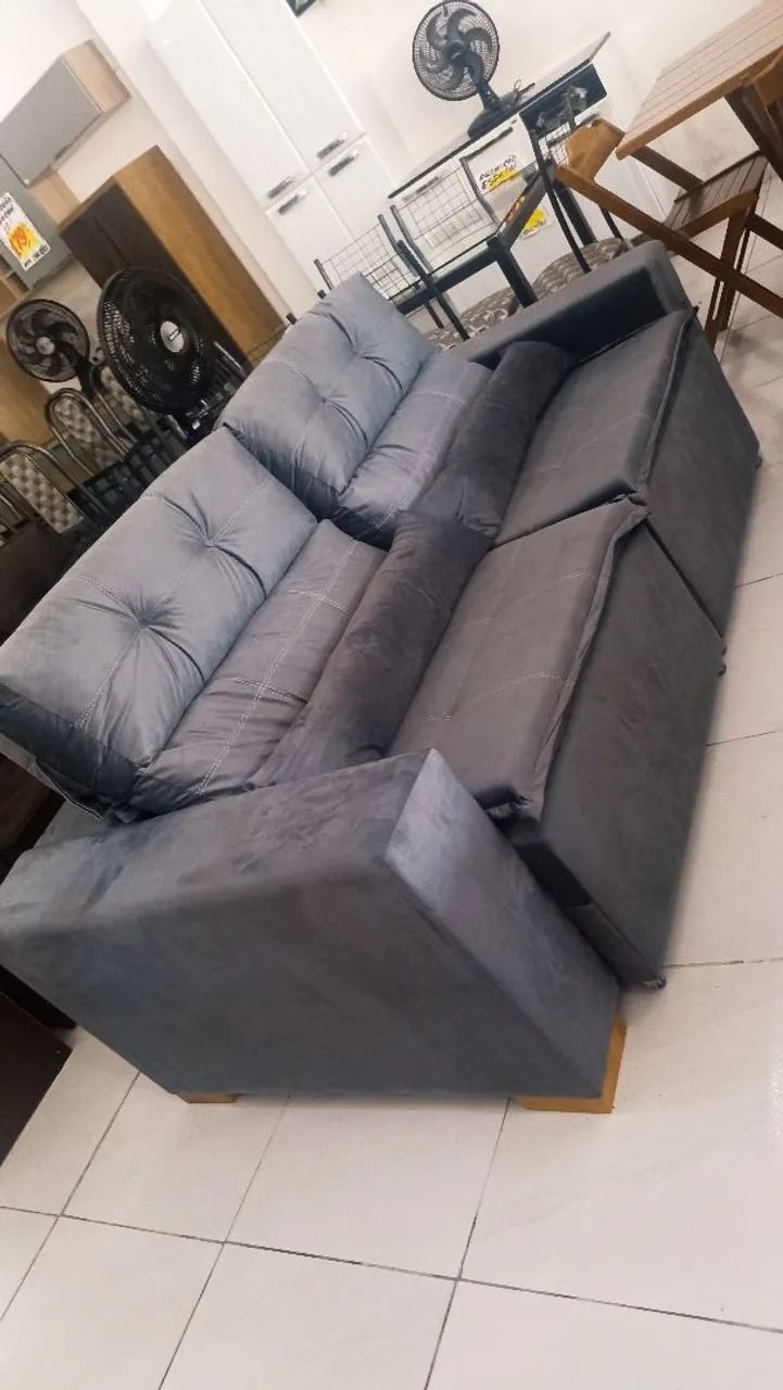 Sofá Retrátil /Reclinável Cinza Confortável e Moderno-NOVO!!!