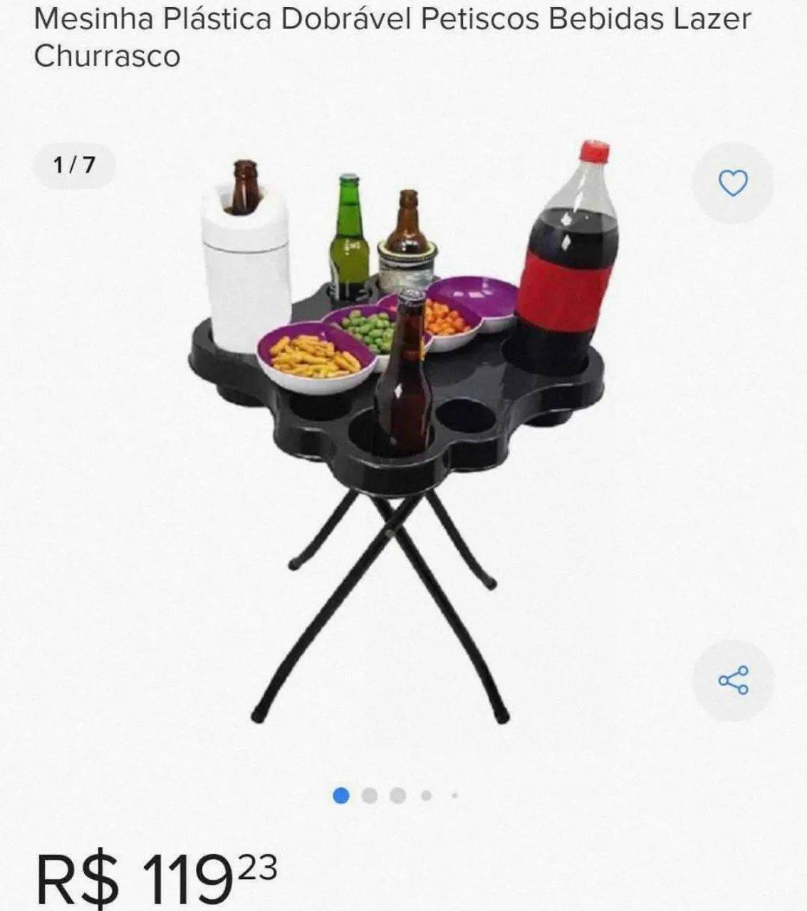 Mesa Dobrável Petisqueira com Porta Copos - Foto 3