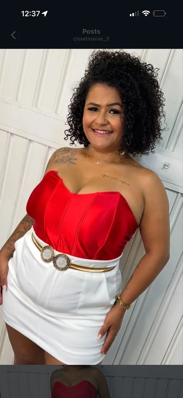 Corset vermelho cetim plus  - Foto 2