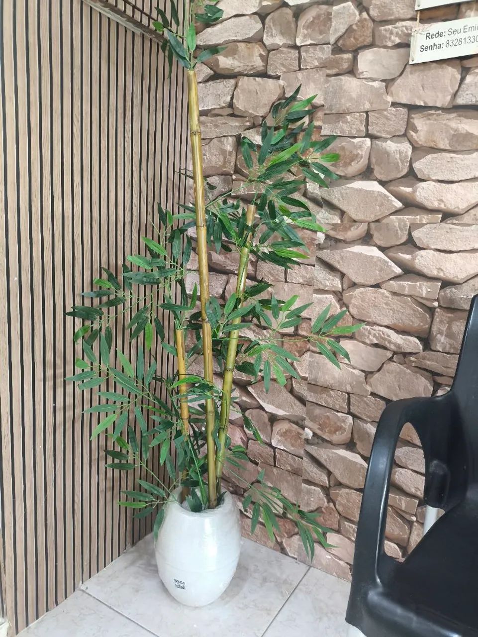Planta Artificial Bambu Mosso Da Sorte E Vaso Polietileno - Foto 3
