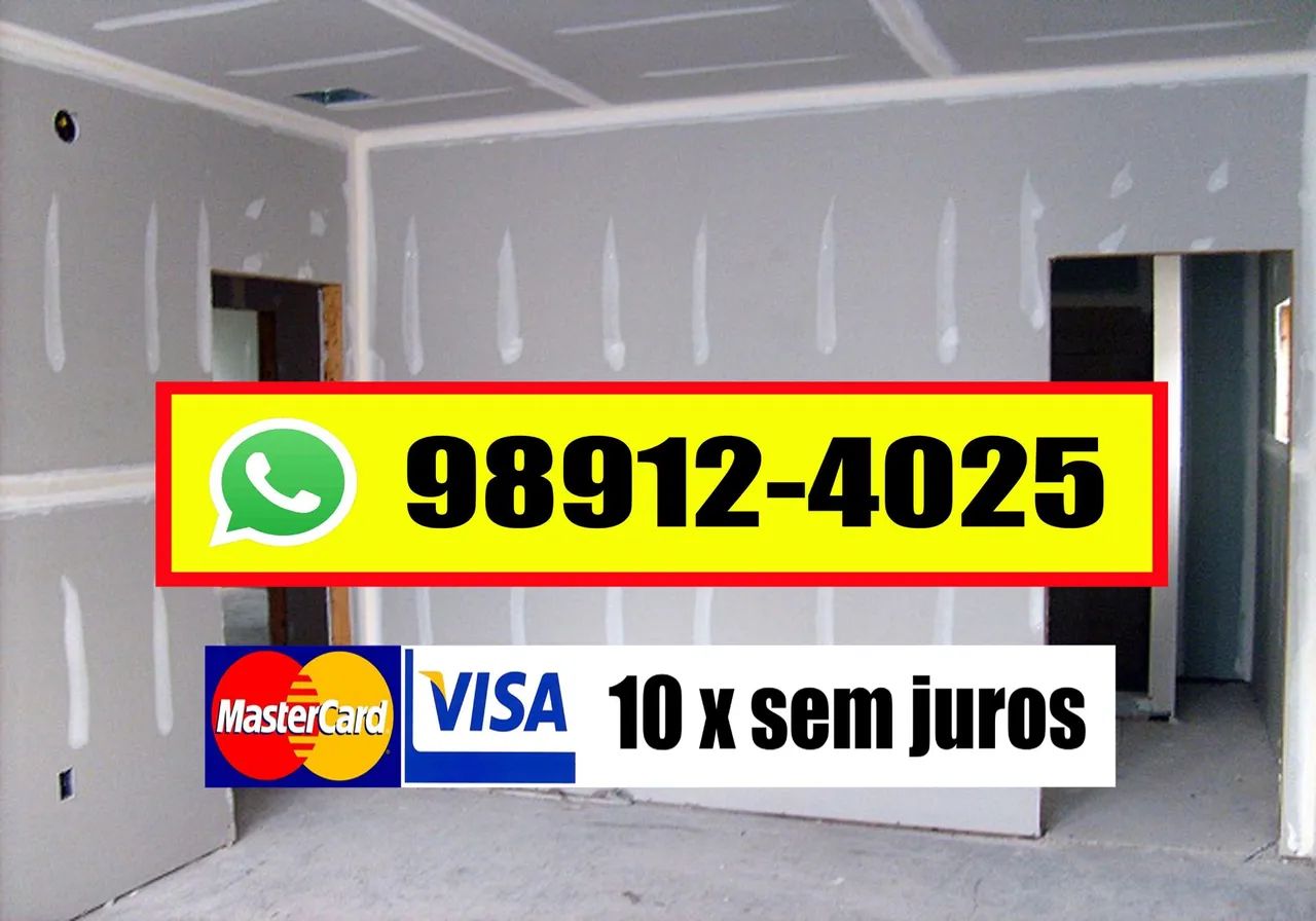 Divisórias em PVC ou drywall 10x no cartão 