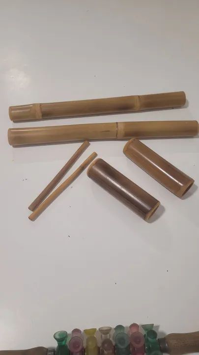 Kit bambuterapia e rolo massagem