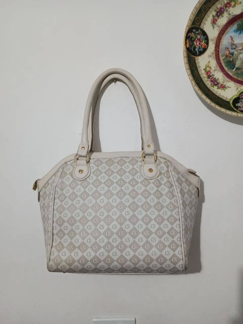 Bolsa de mão branca com estampa - Foto 3