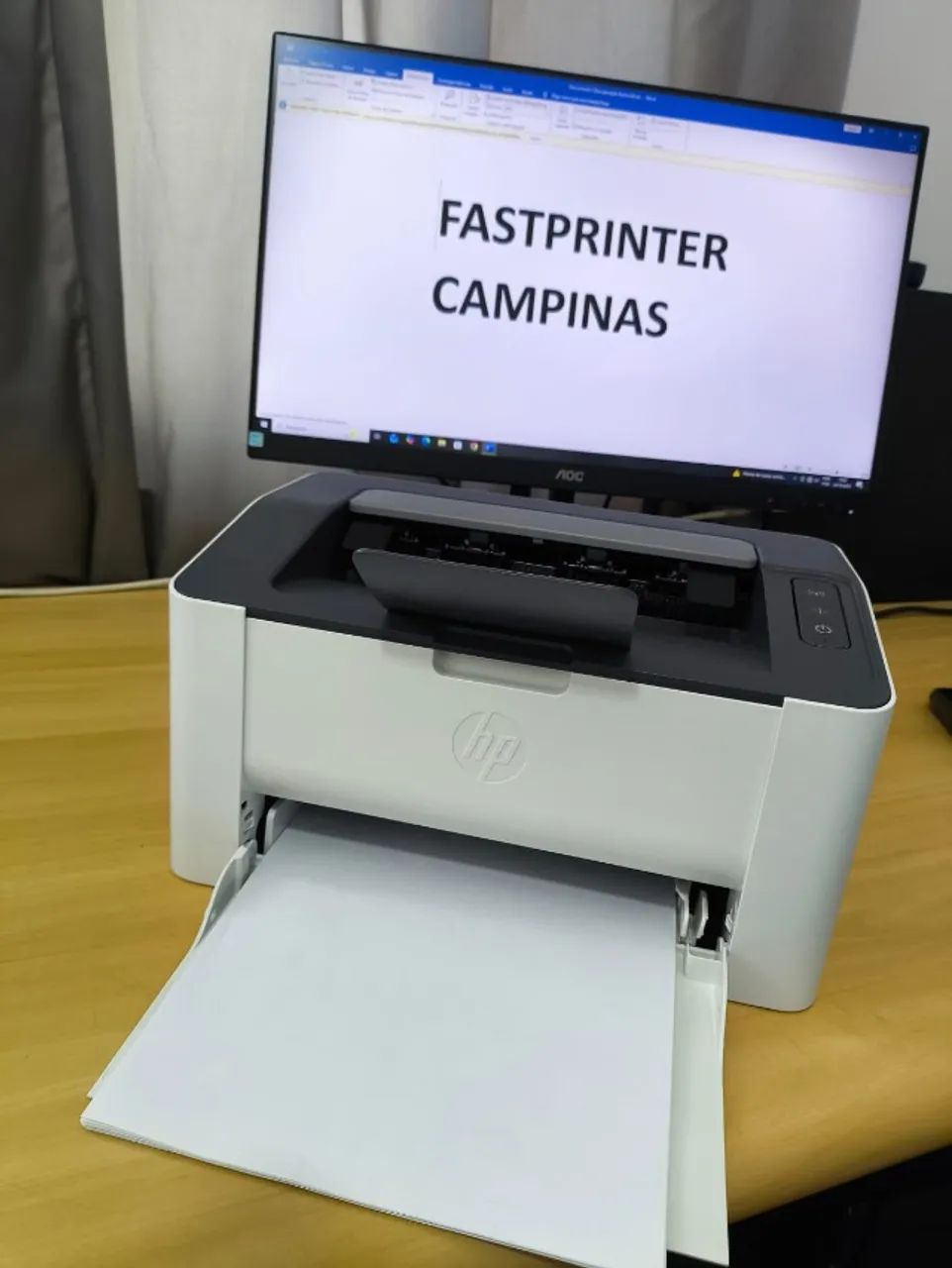 Impressora HP Laser 107W monocromática wifi e usb 110v - Foto 2