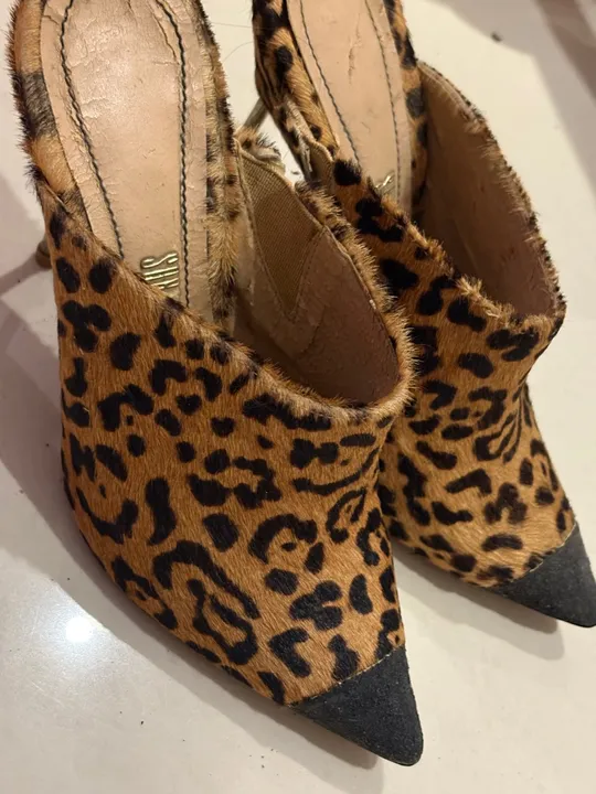 Sandália Salto Alto Animal Print