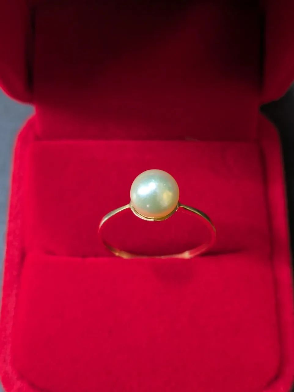 Anel de ouro 18k com pérola (2.5g) - Foto 3