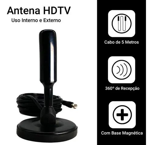 Kit Antena Tv Digital Exbom (interna/externa) Prova Agua E 5m Cabo Kit Antena Tv Digital E - Foto 5
