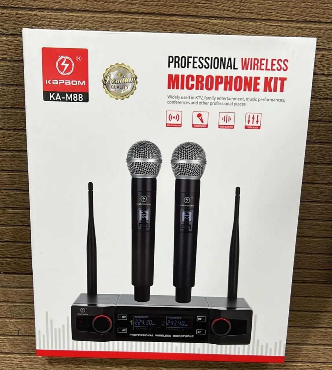 Microfone Wireless KAPBOM KA-M88 Profissional