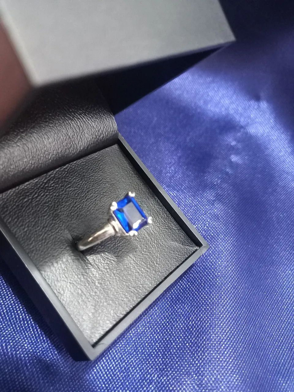 Anel confeccionado em prata 925 "Safira zircônia azul" n° 22 - Foto 2