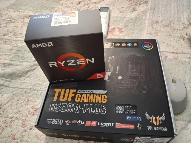 Kit Placa Mãe Asus B550M Plus TUF Ryzen 5 5600