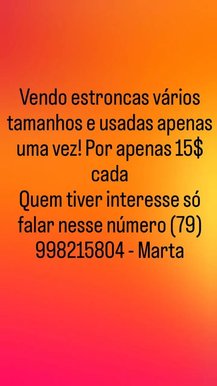 Vendo estroncas usada apenas 1 vez