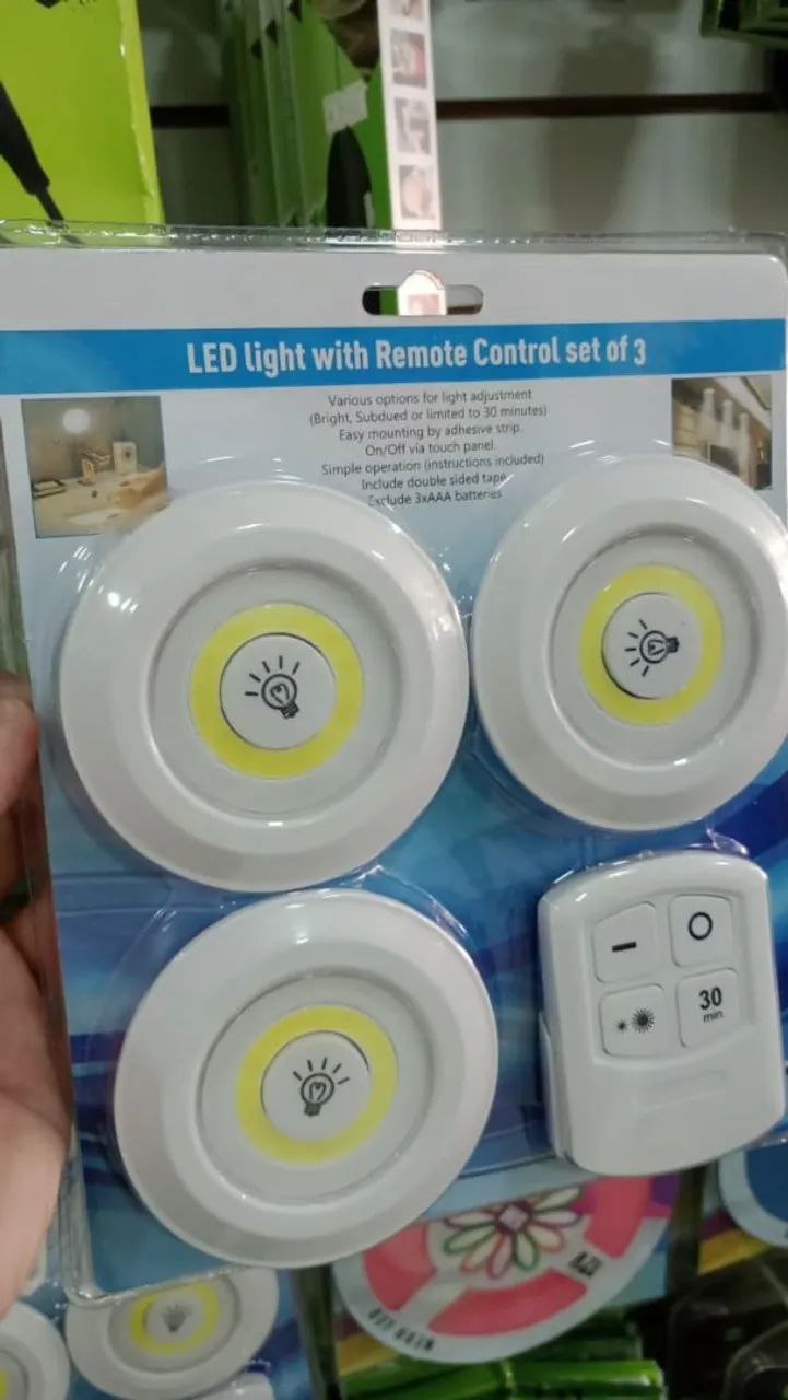 Kit de 3 Lâmpadas LED com Controle Remoto - Iluminação Prática