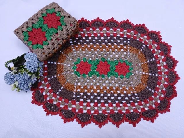 Jogo de banheiro Vanessa com 3 peças vermelho e marrom - Foto 3