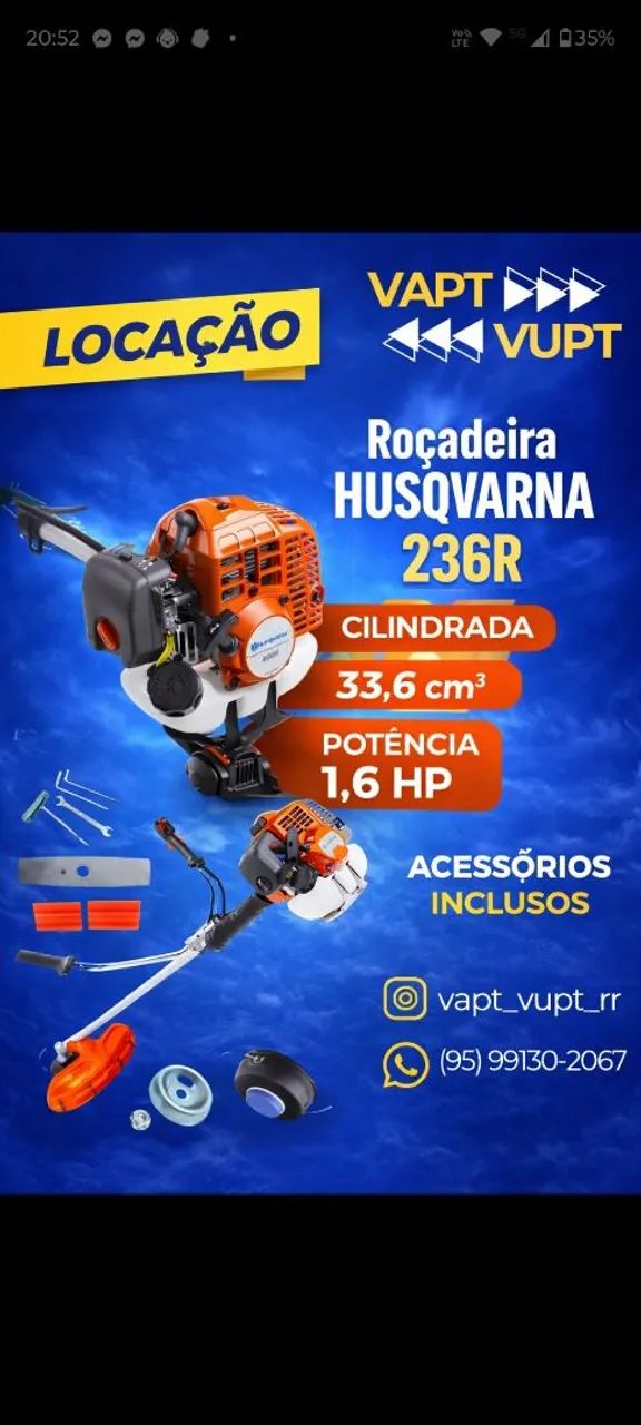 Locação de roçadeira 