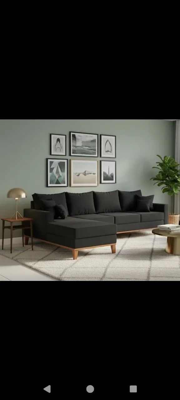 Sofá de linho com chaise 10 x199,00 - Foto 4