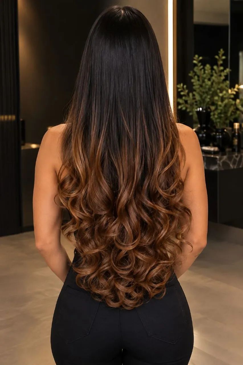 Alongamento de mega hair natural 