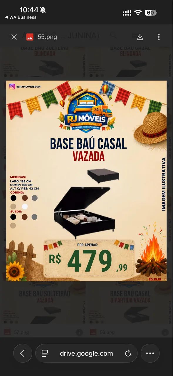 Base baú casal direto de fábrica nova 