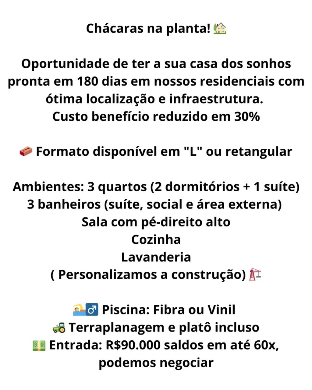 Conheça nosso modelo de Chácara na Planta e comece 2026 com seus sonhos fora do papel! - Foto 2