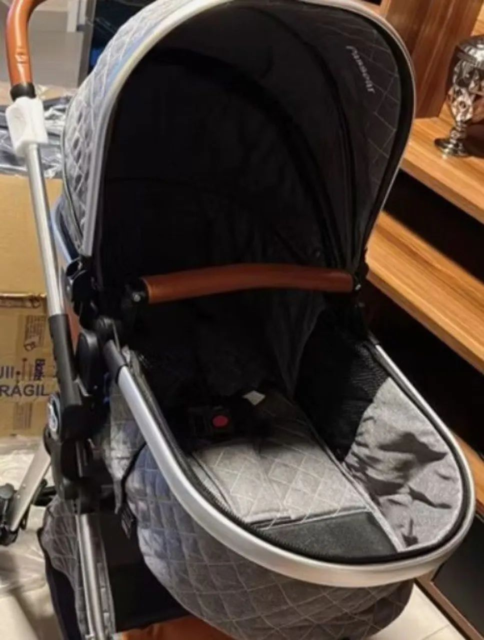 Kit bebê conforto com suporte e carrinho modelo europeu marca passear   - Foto 3