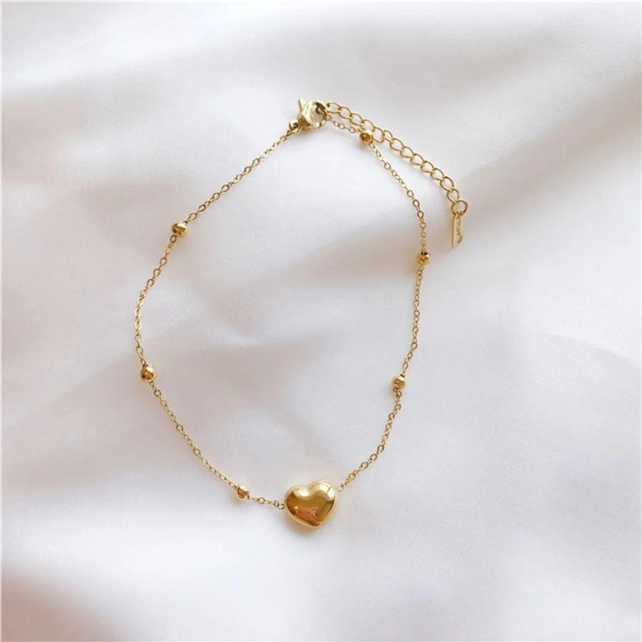 Conjunto Colar e Tornozeleira Coração Ouro 18k - Qualidade e Brilho - Foto 4