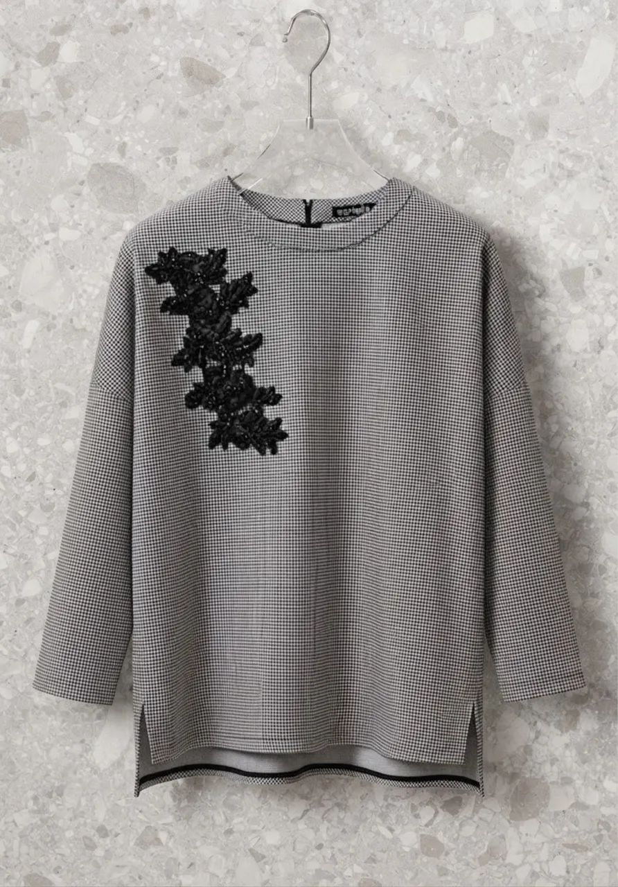Blusa Cortelle  pied-de-poule
