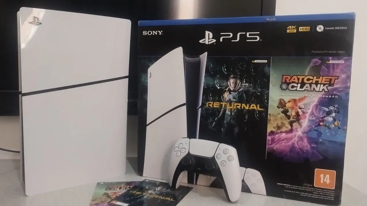 PS5 slim digital 1TB + 2 jogos em código 