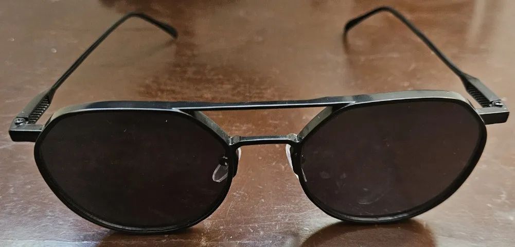 Óculos de Sol Aviador Preto com Haste Dupla + Estojo de Couro + Lenço - Foto 5
