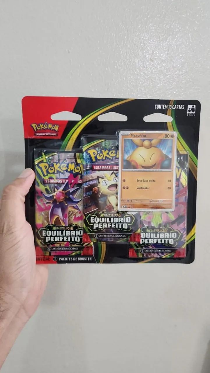 Blister Triplo Megaevolução 3 - Equilíbrio Perfeito - Makuhita Pokemon 
