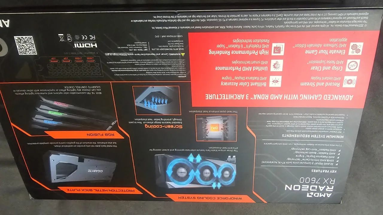 Placa de video AMD RX 7600 Gigabyte 