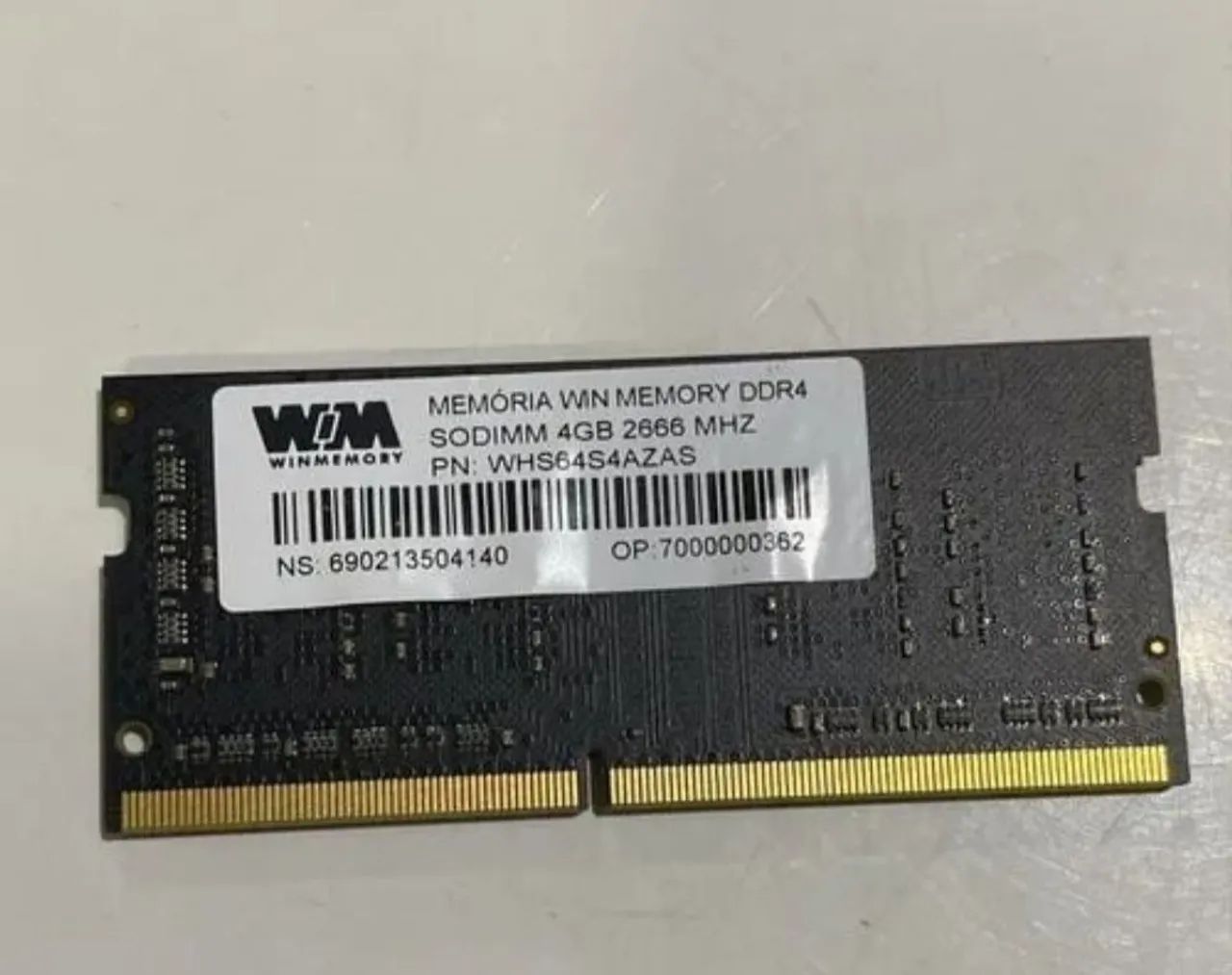 Memória Ram win memory ddr4 sodimm 4gb - notebook