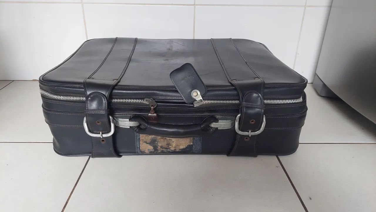 Mala de viagem couro retrô - Oportunidade! - Foto 3