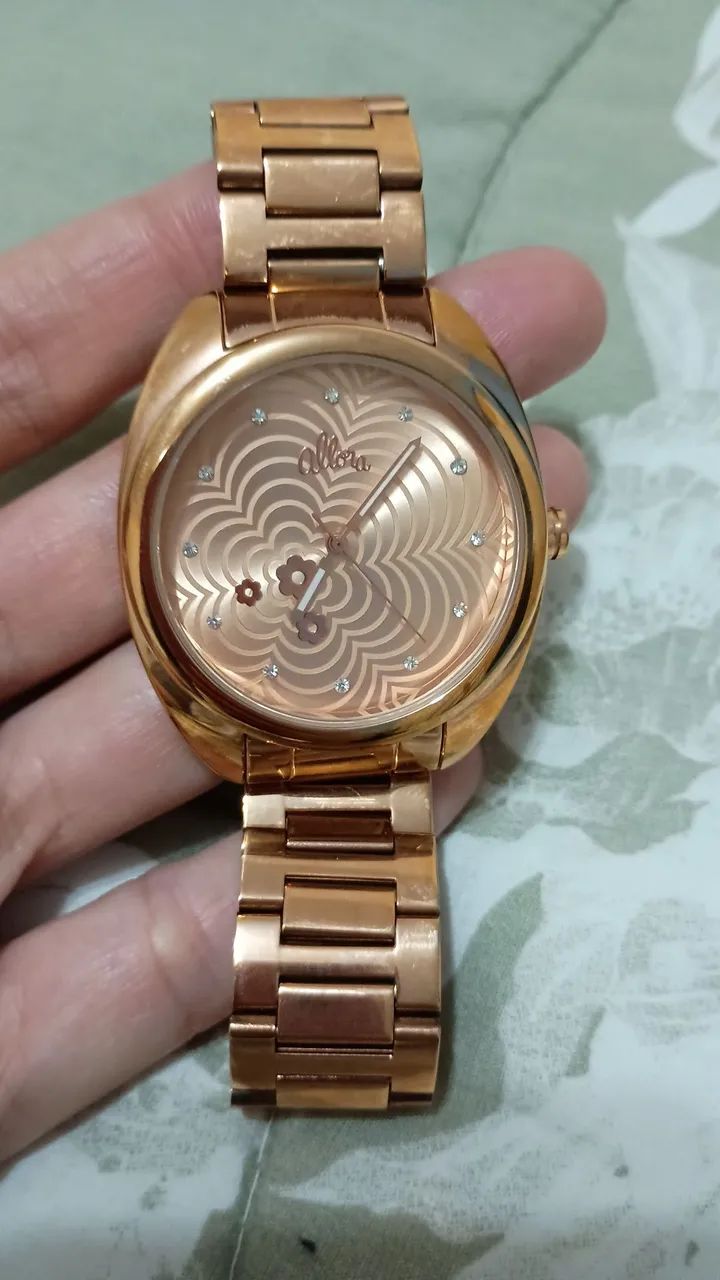 Relógio Allora dourado  - Foto 3