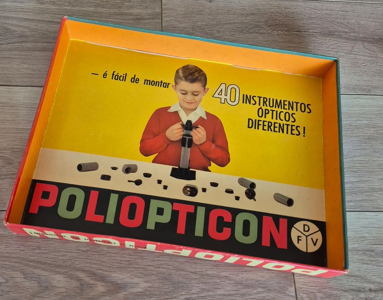 Poliopticon Brinquedo anos 60 caixa original DFV - Foto 5