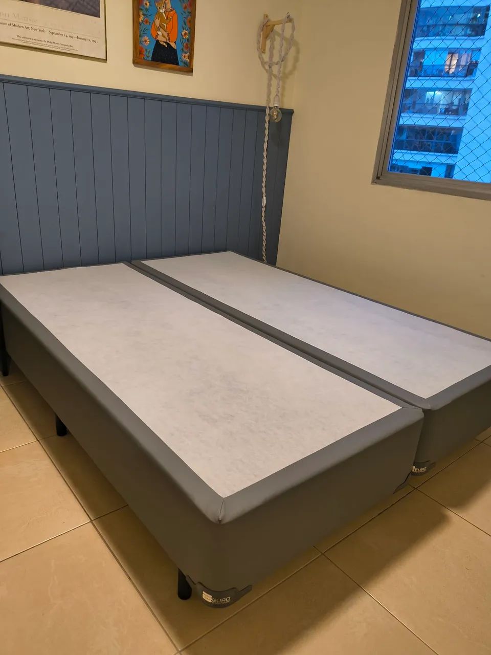 Base Cama Box Queen Bipartida - Euro Colchões (Courano / Cinza) - Foto 2