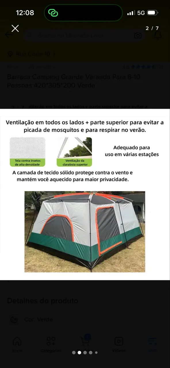 Vendo barraca camping. 
