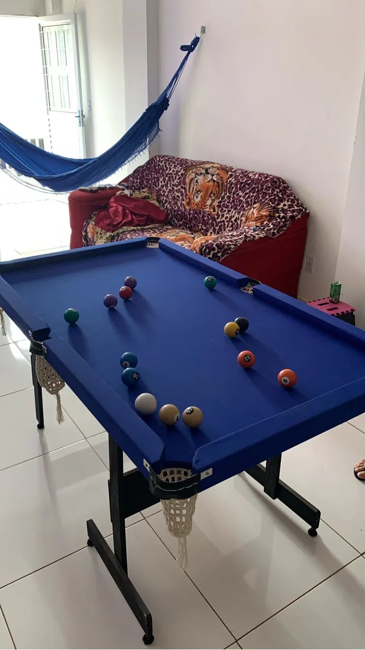 Vendo mesa de sinuca com pés dobrável  - Foto 2
