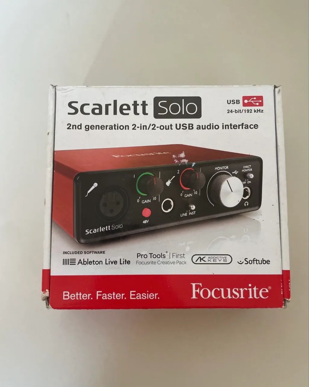 Kit de Gravação Completo - Interface Focusrite Scarlett Solo + Microfone + Suporte - Foto 3