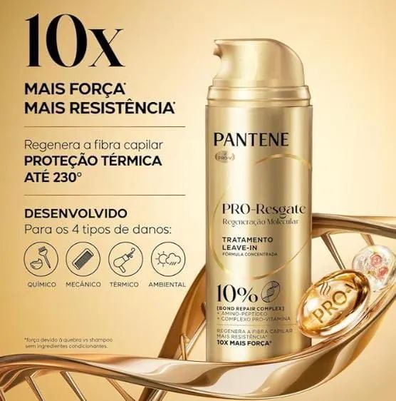 Pantene PRO-Resgate Regeneração Molecular Tratamento Leave-In 150 ml