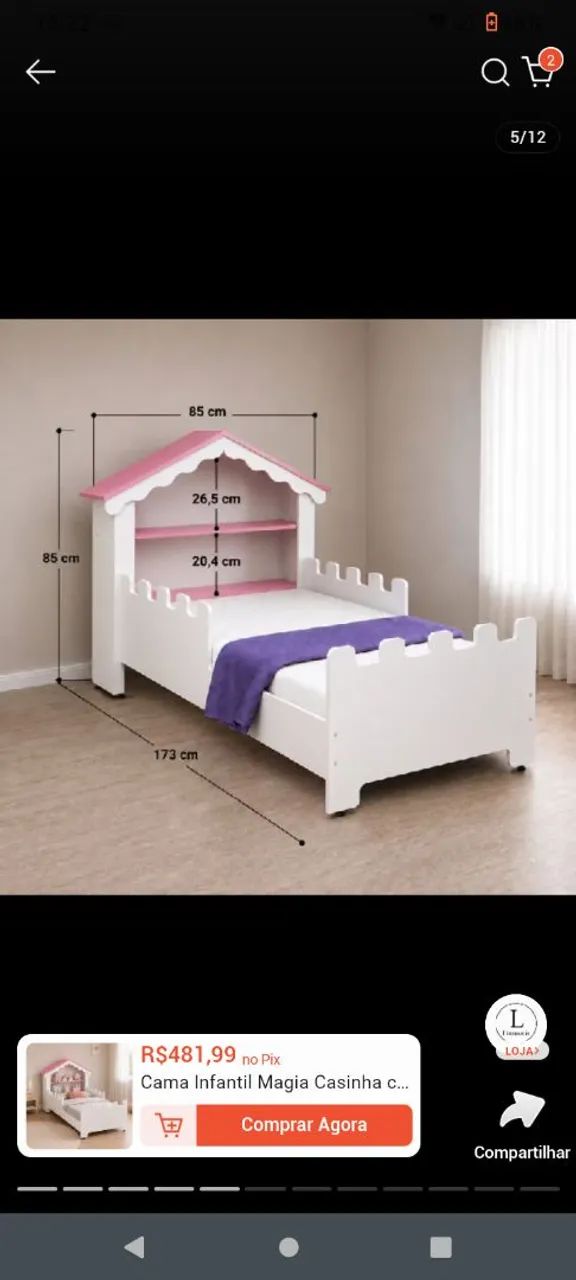 CAMA INFANTIL MODELO CASTELO  - Foto 4
