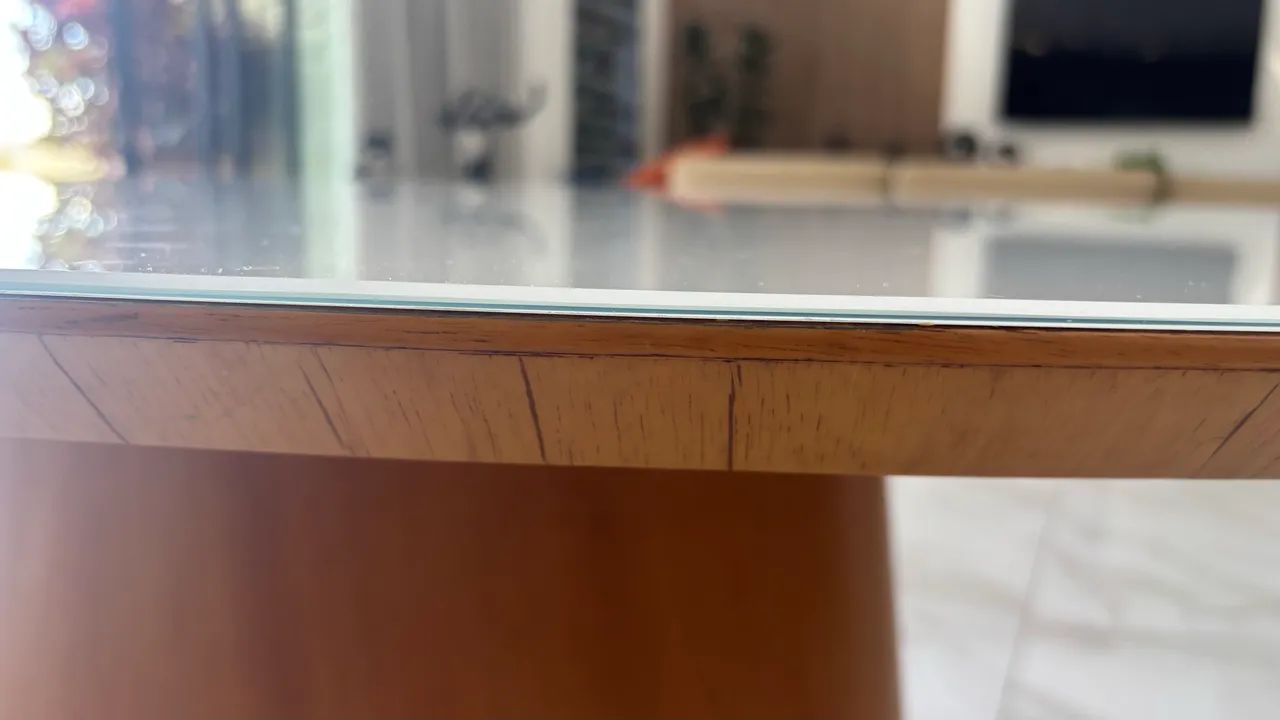 Mesa jantar 2,00 X 1,20 metros - tampo vidro Oval - Foto 2