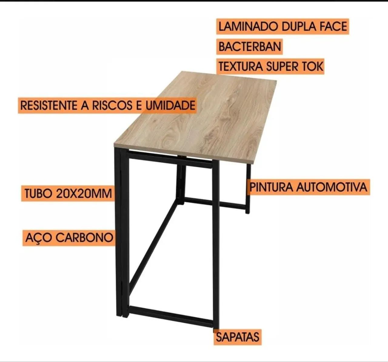 Escrivaninha com pé de ferro dobrável  - Foto 3