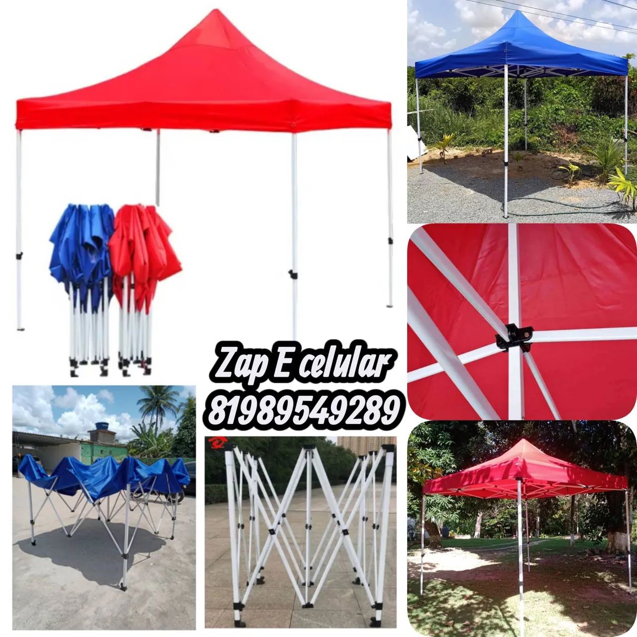 Tenda reforçada azul ,vermelho ,verde ,branco e amarelo 3x3m ou 2x2m 