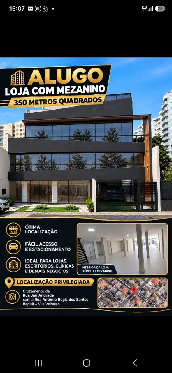 Alugo Loja com Mezanino 