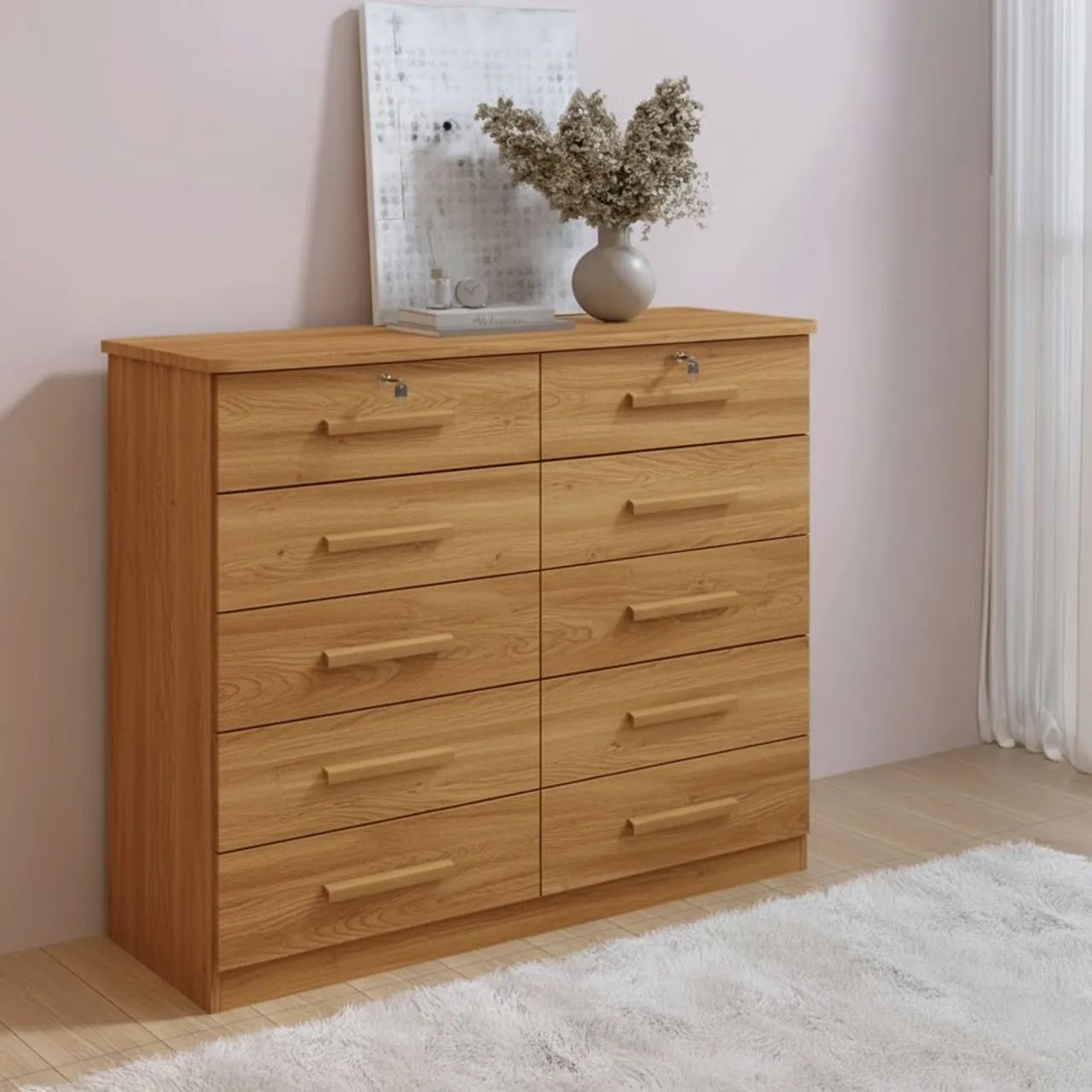 Cômoda Rylla  10 gavetas l76
