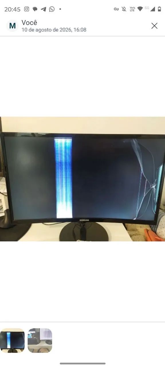 Monitor Samsung tela curva quebrado - Foto 5