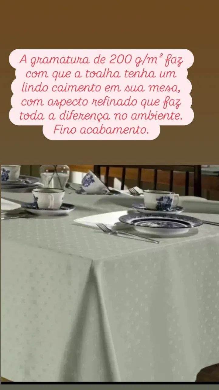 Toalha de Mesa Retangular Requinte II CINDY JACQUARD ( 2 medidas )  - Foto 2