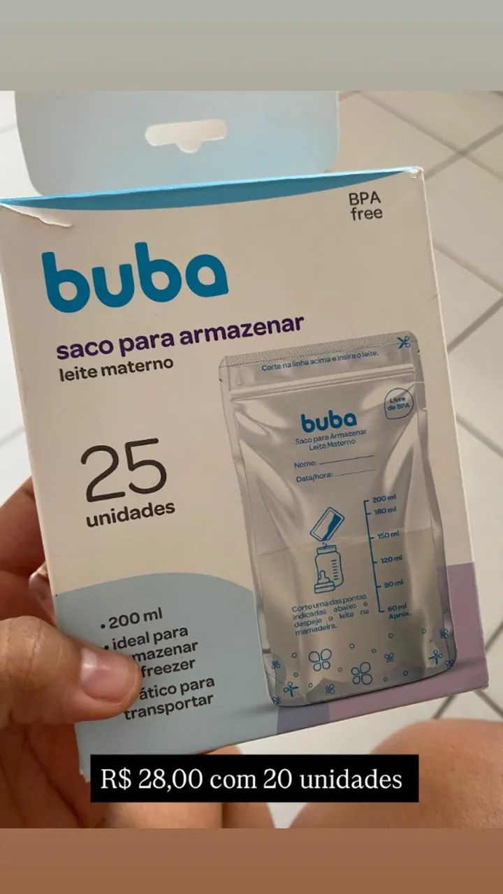 Saco de armazenar leite