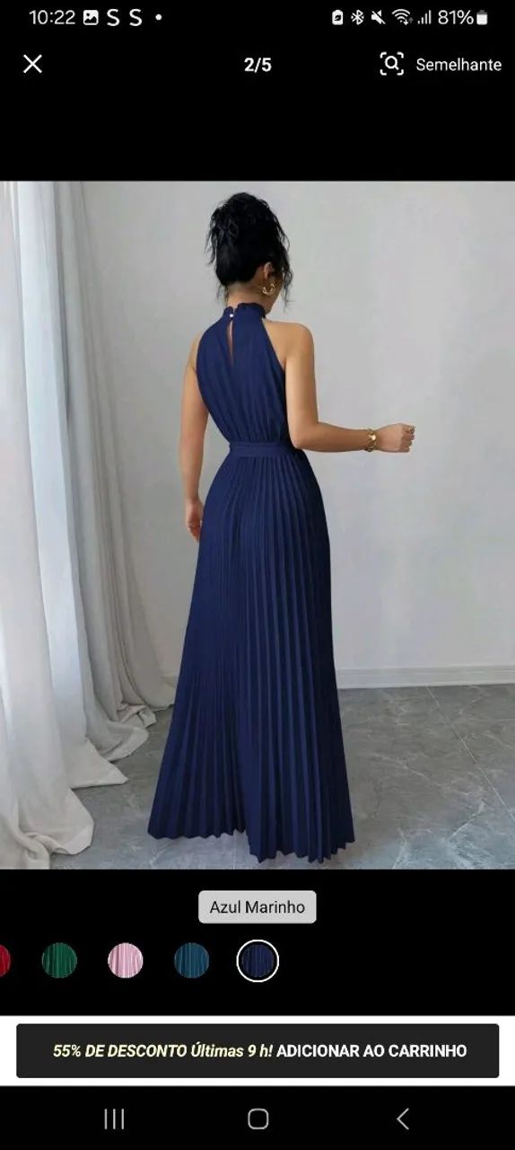 Vestido Elegante Azul Marinho  - Foto 2