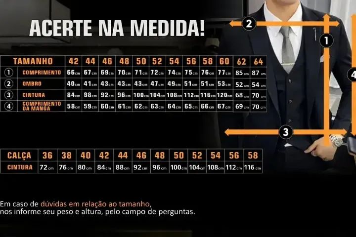 Terno Paletó Social Cinza Premium Plus Size  - Foto 3