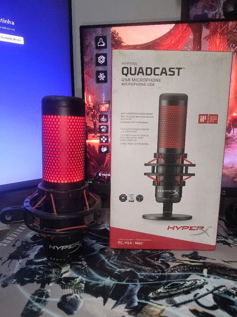 Microfone de Mesa HyperX Quadcast 
